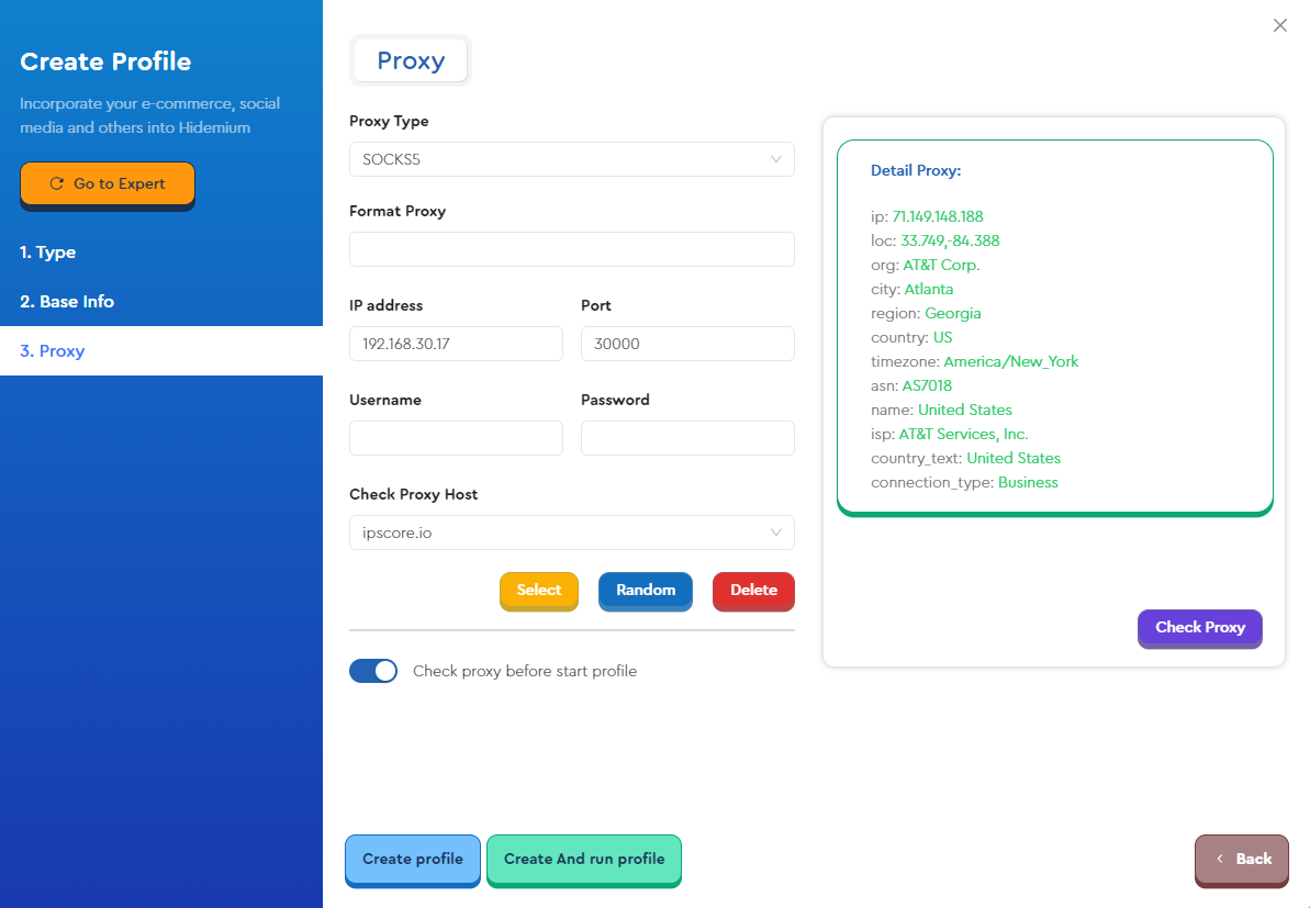 tạo profile hidemium 3